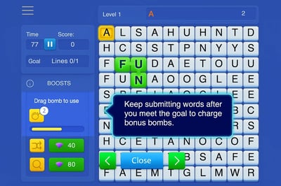 A game called Word Wipe is displayed on a computer screen.